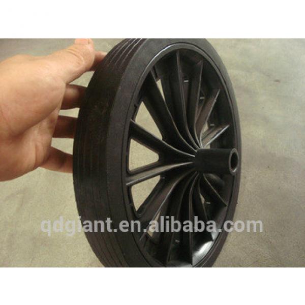 300mm Trash can solid rubber wheel with plastic rim #1 image