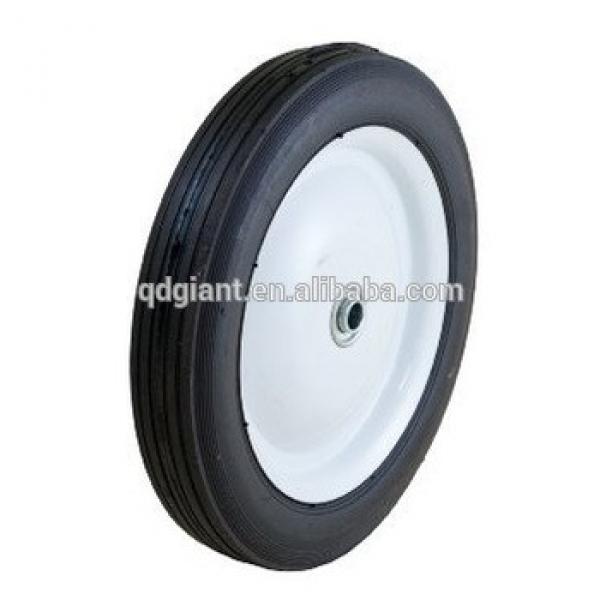 Semi-pneumatic rubber wheel 10inchx1.75inch with metal rim #1 image