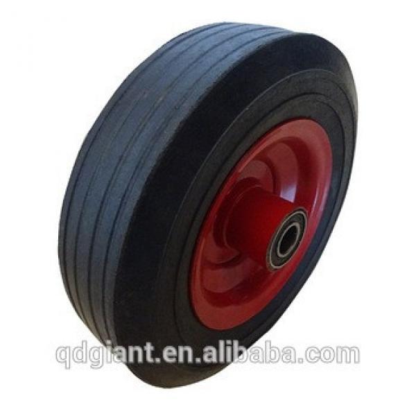 195mm diameter solid rubber wheel for hand truck , hand trolley , air compressors #1 image