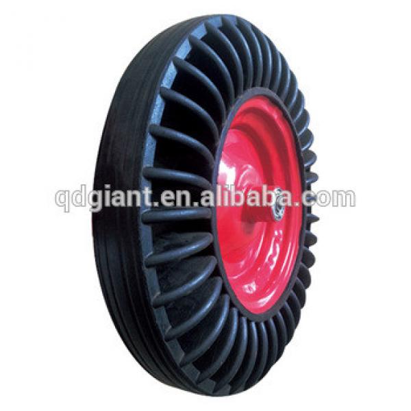 Heavy duty 16 inch solid rubber tires for wheelbarrow #1 image