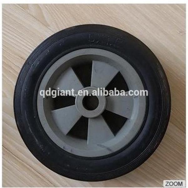 5 inch black solid rubber wheel with plastic rim #1 image