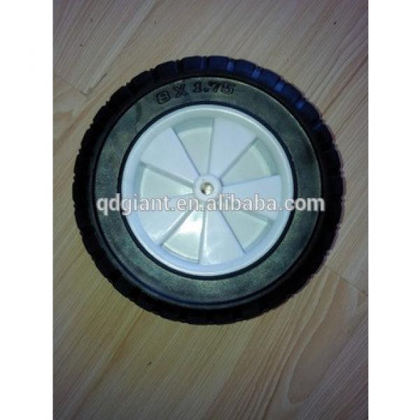 8&quot;x1.75&quot; solid rubber wheels for lawn mover with plastic rims #1 image