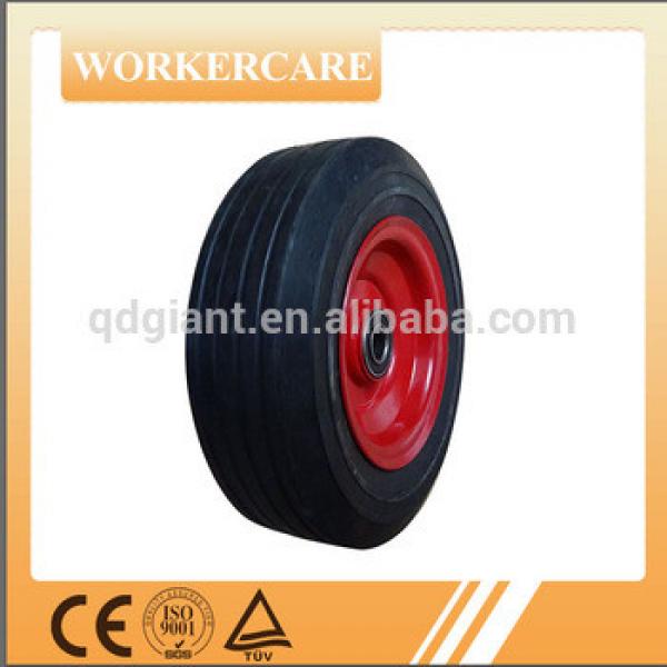 8 inch durable solid rubber wheel with steel rim #1 image