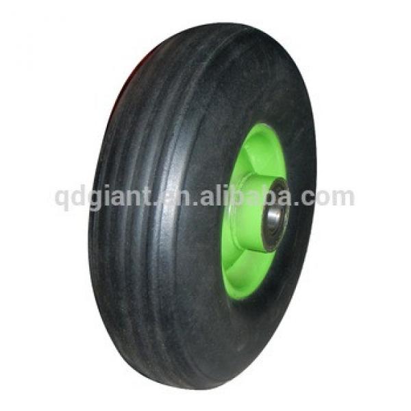 9 inch green rim factory price solid rubber wheel #1 image