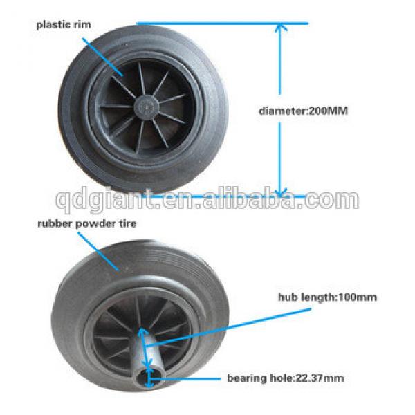 240L,120L and 100L trash can solid rubber wheel 8 inch 200x50mm #1 image
