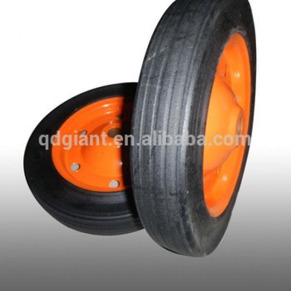 13&quot;x3&quot; steel rim wheelbarow 3800 solid rubber wheel #1 image