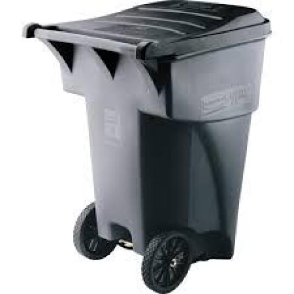 8inch solid rubber trash bins wheels #1 image