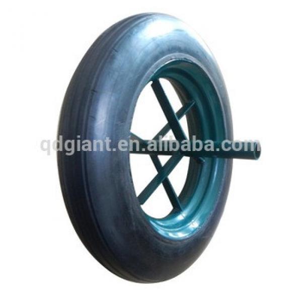 Powder rubber material 14&quot;x4&quot; solid wheel for wheelbarrow #1 image