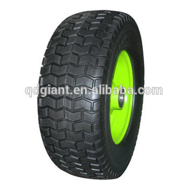 Turf pattern flat free tire wheel barrow pu wheel 6.50-8 #1 image