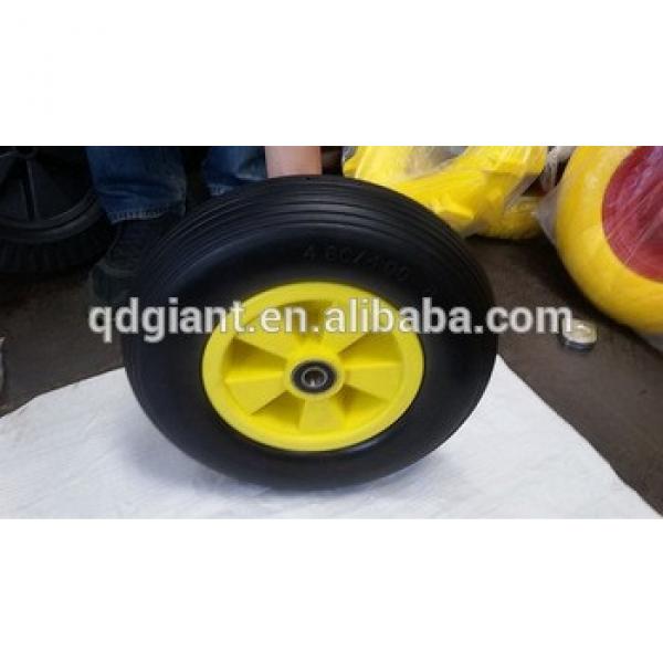 16&quot;x4.00-8 flat proof wheelbarrow wheel with plastic rim and ball bearing #1 image