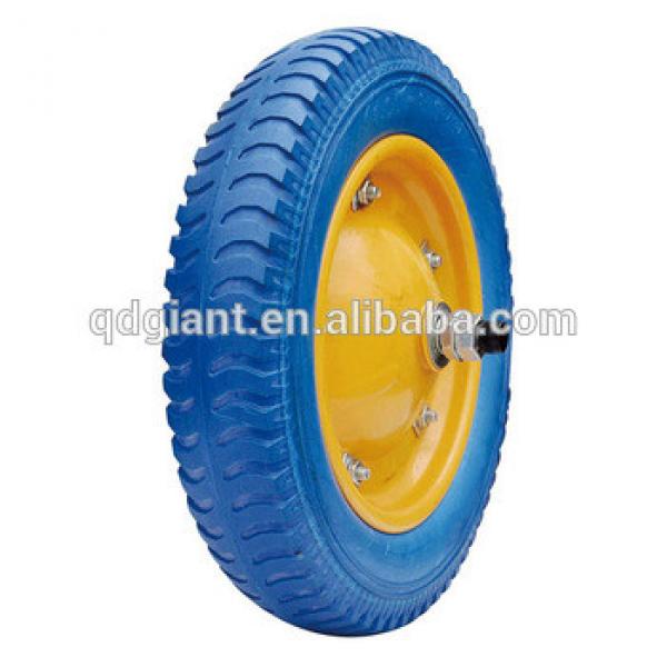 blue PU 3.25-8wheels solid trolley wheel #1 image