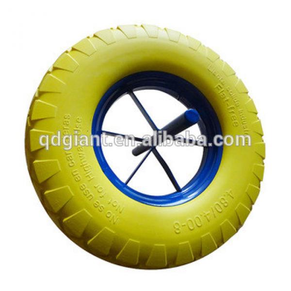 PU foam metal rim wheel 400-8 for Saudi Arabia #1 image
